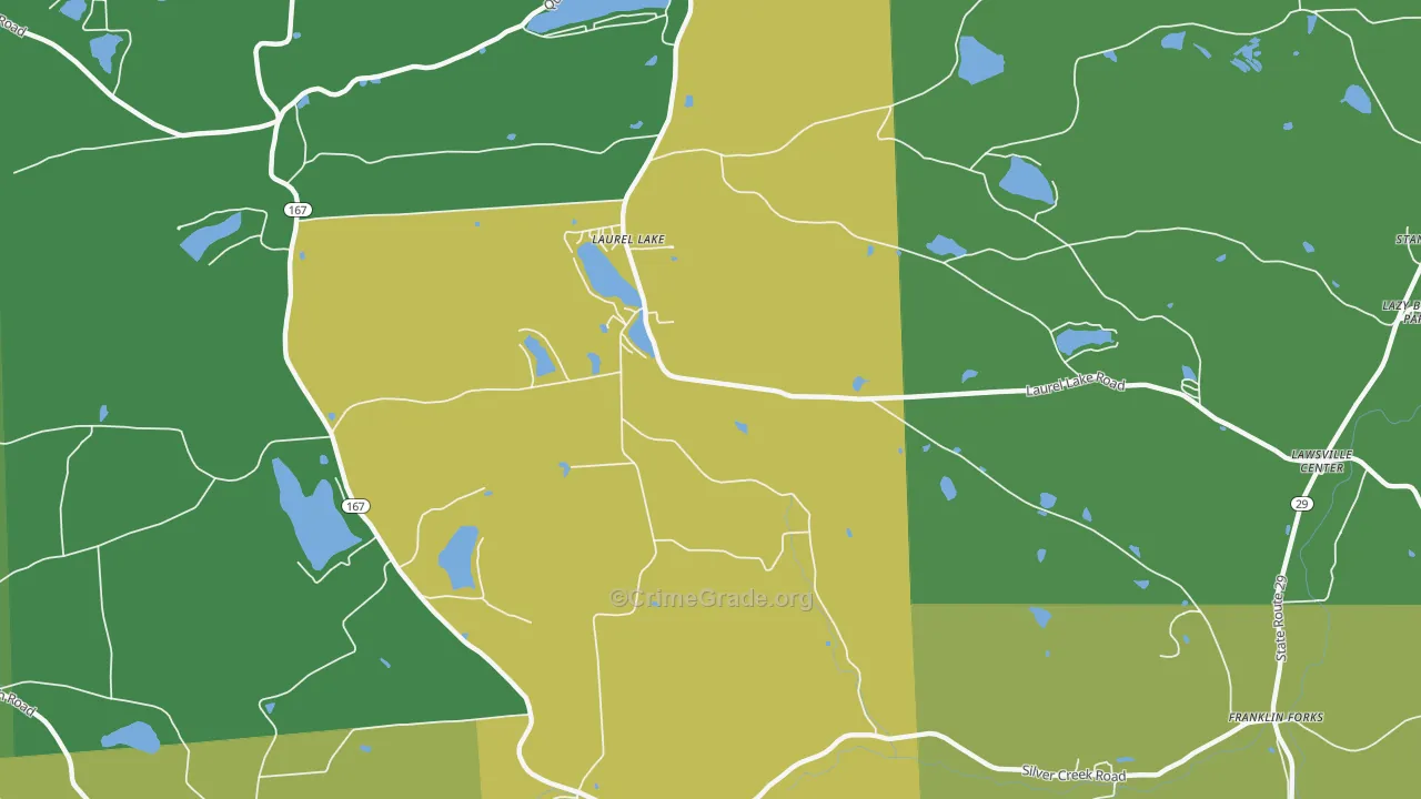 Laurel Lake, PA Map of Theft Rates