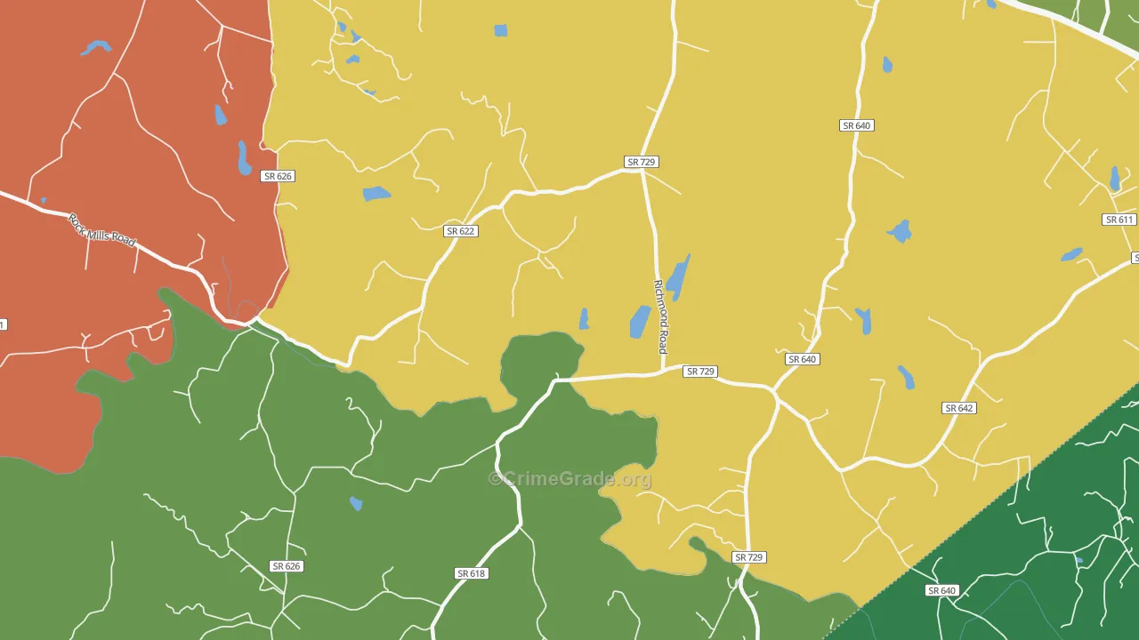 Laurel Mills, VA Map of Theft Rates