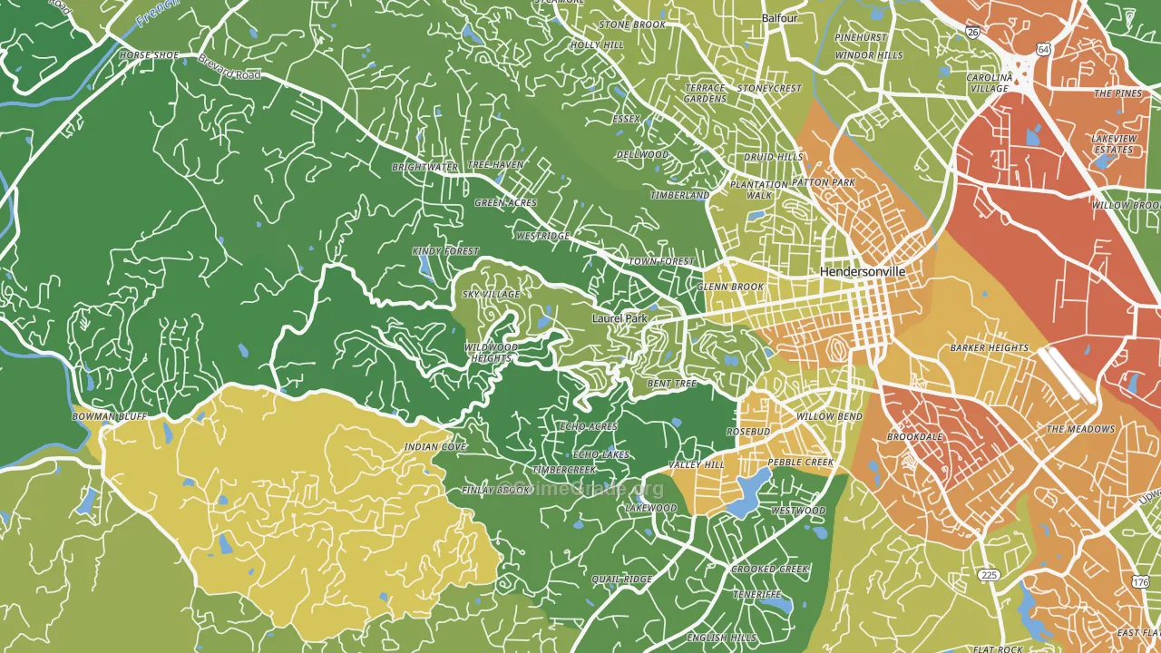 Laurel Park, NC Map of Theft Rates