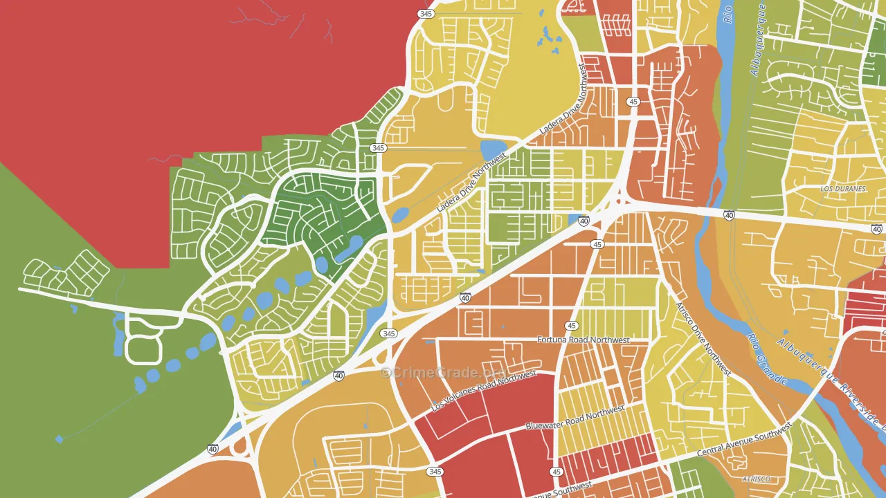 Laurelwood, Albuquerque, NM Map of Theft Rates