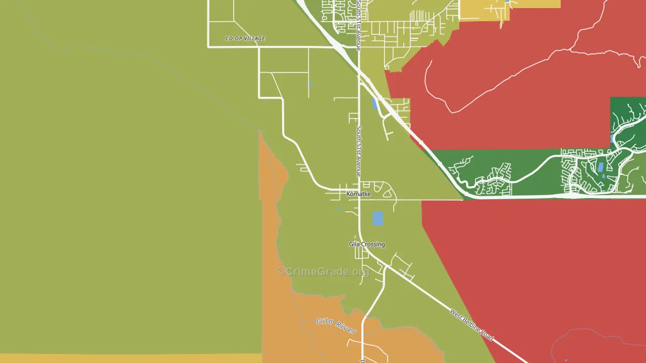 Laveen Village, AZ Map of Theft Rates