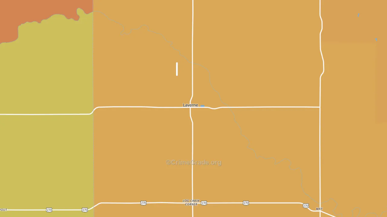 Laverne, OK Map of Theft Rates