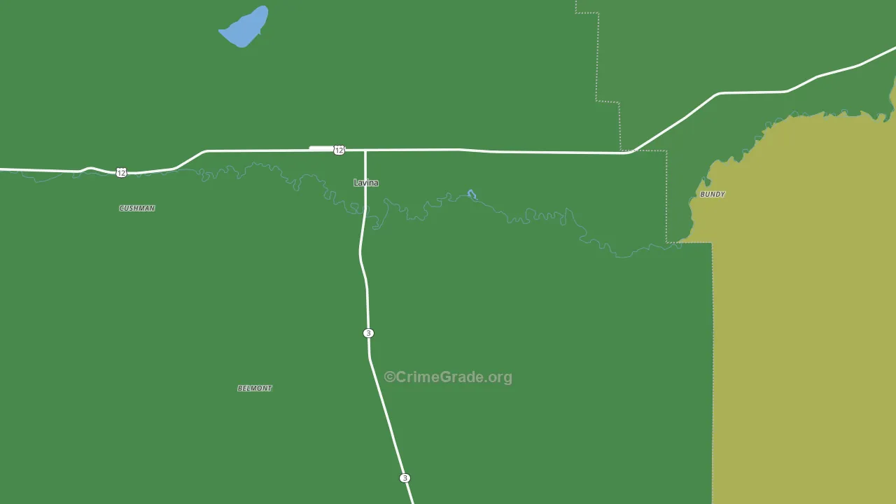 Lavina, MT Map of Theft Rates