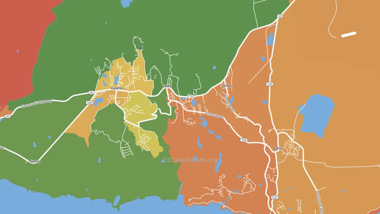 Lawai, HI Map of Theft Rates