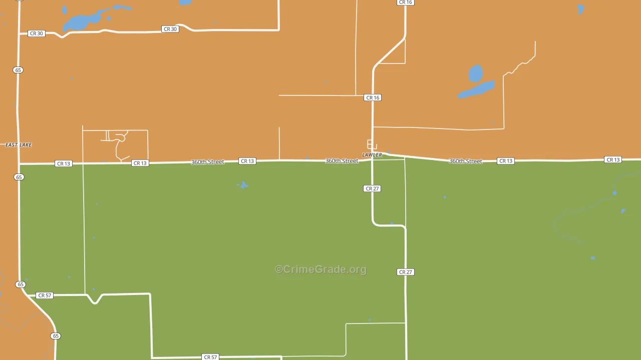 Lawler, MN Map of Theft Rates