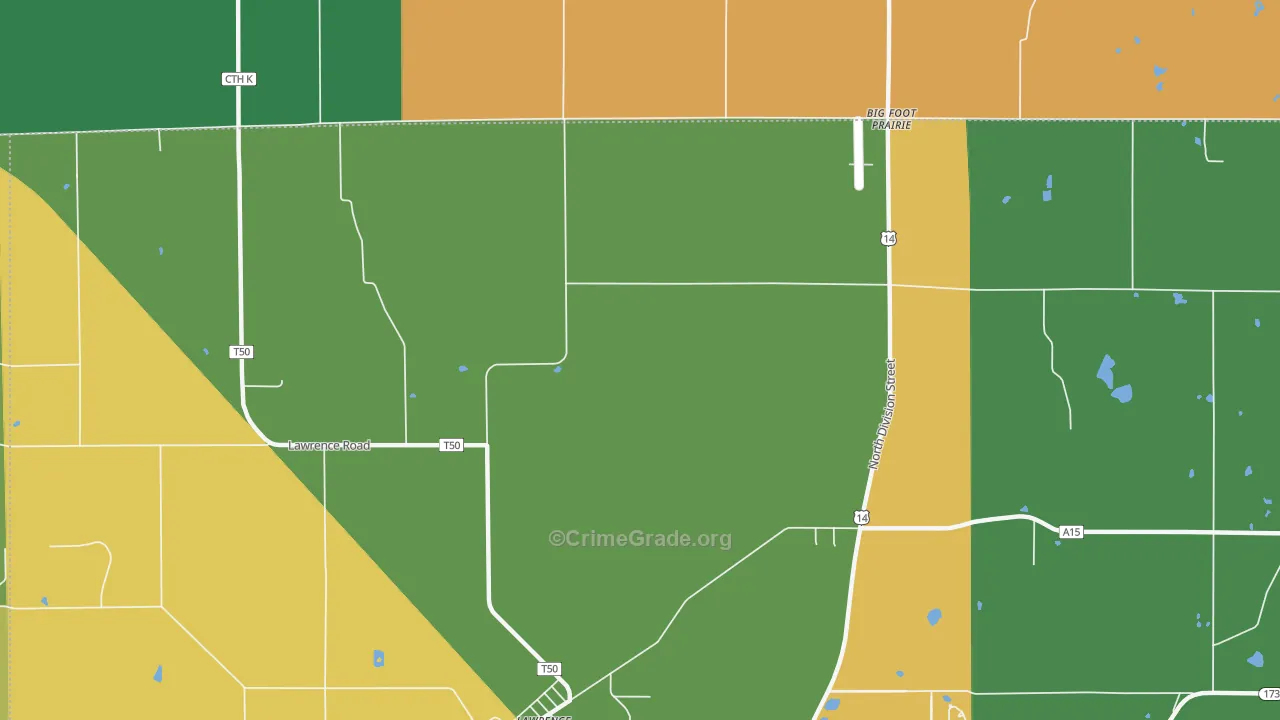 Lawrence, IL Map of Theft Rates