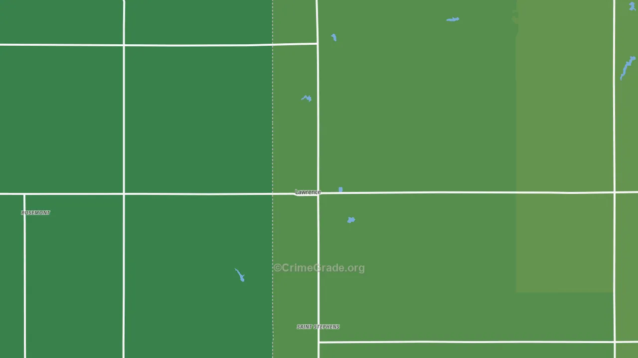 Lawrence, NE Map of Theft Rates