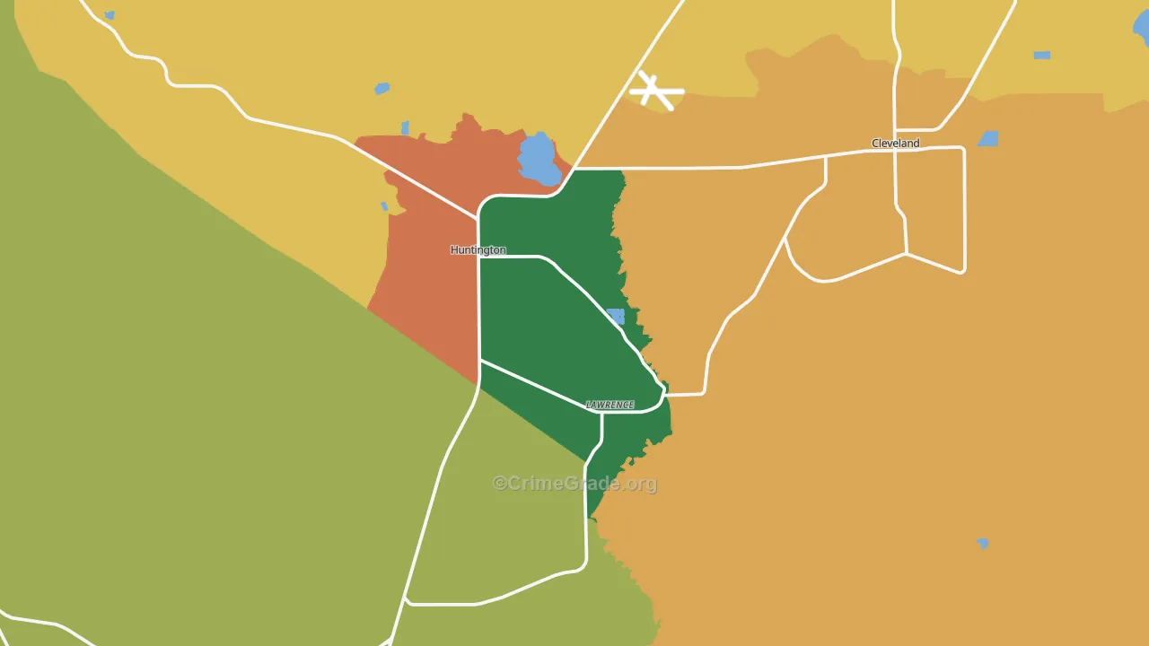Lawrence, UT Map of Theft Rates