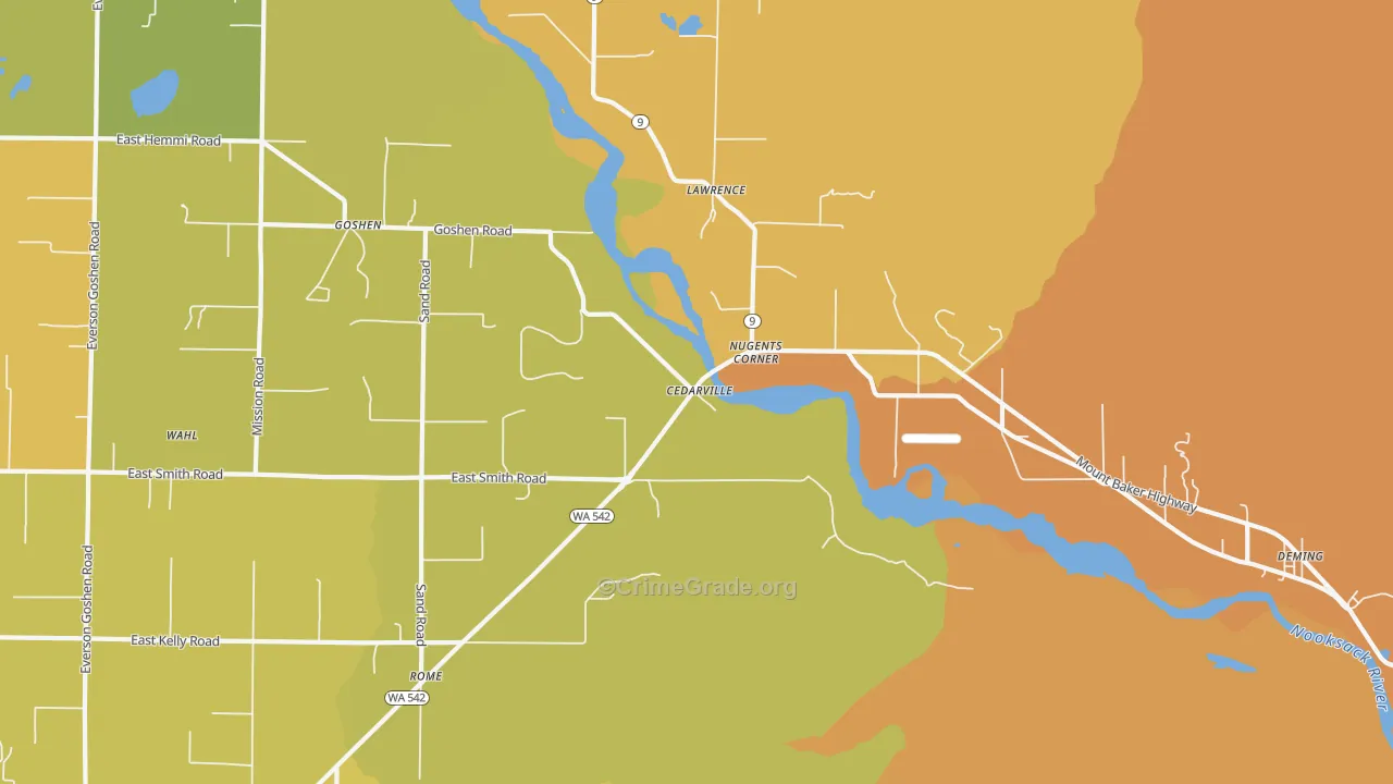 Lawrence, WA Map of Theft Rates
