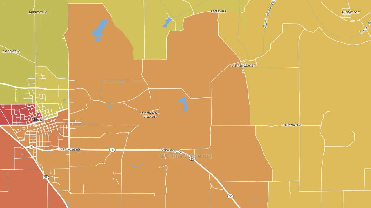 Lawrenceport, IN Map of Theft Rates