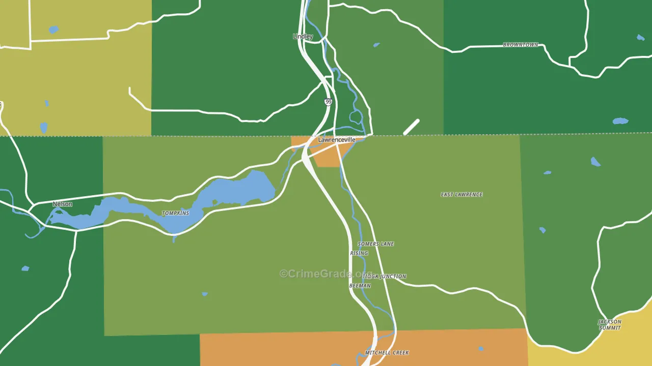Lawrenceville, PA Map of Theft Rates