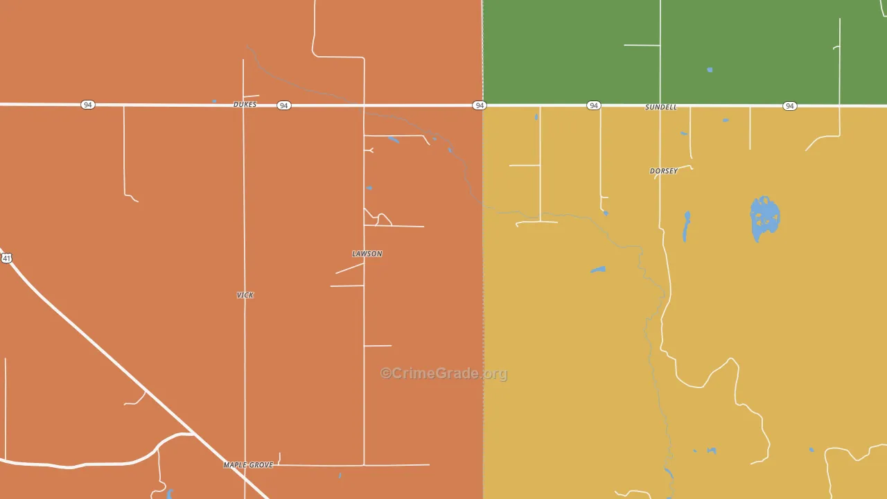 Lawson, MI Map of Theft Rates