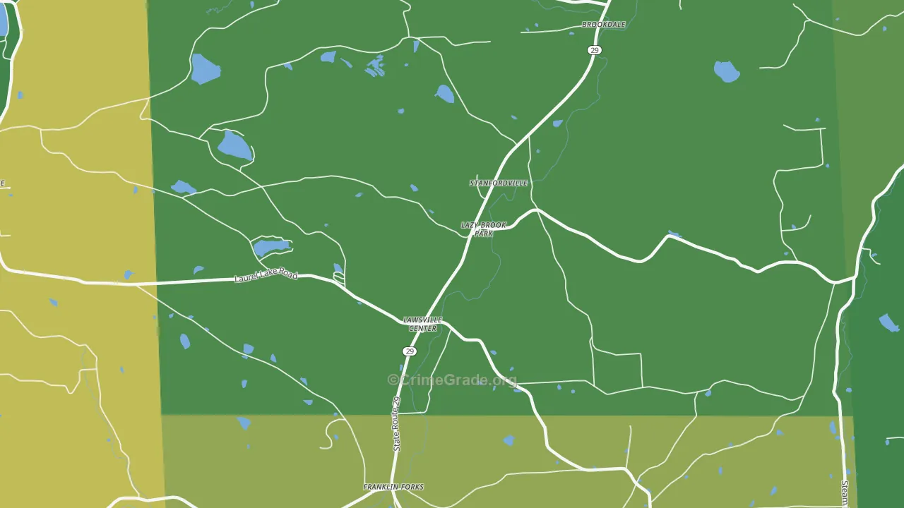 Lawsville Center, PA Map of Theft Rates