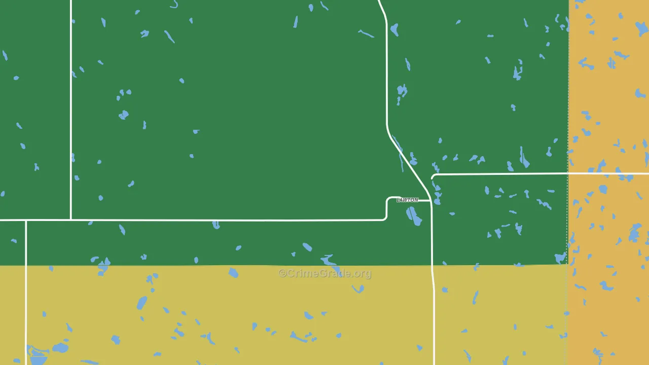 Lawton, ND Map of Theft Rates