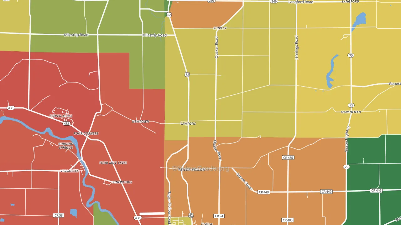 Lawtons, NY Map of Theft Rates