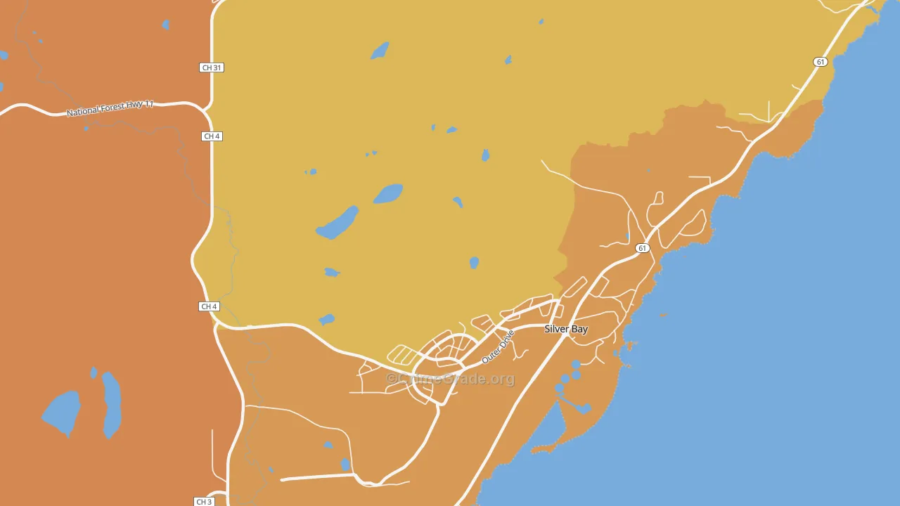 Lax Lake, MN Map of Theft Rates