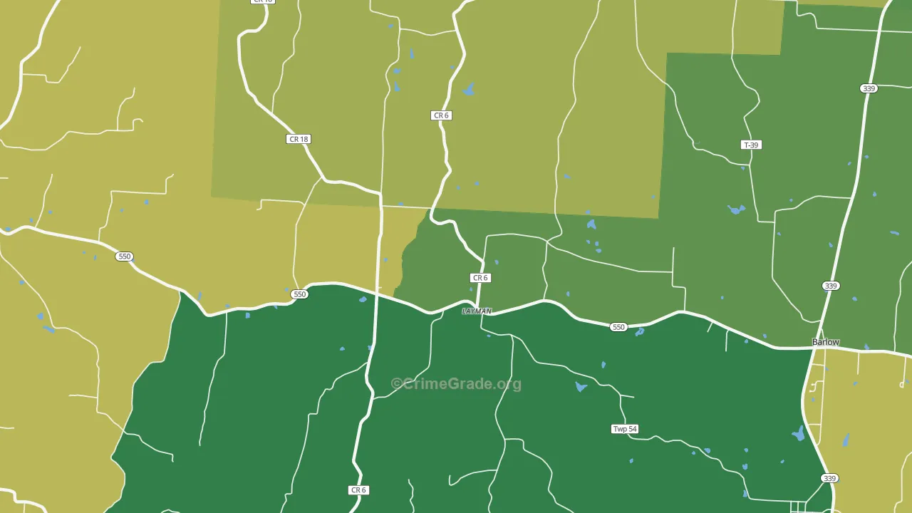 Layman, OH Map of Theft Rates
