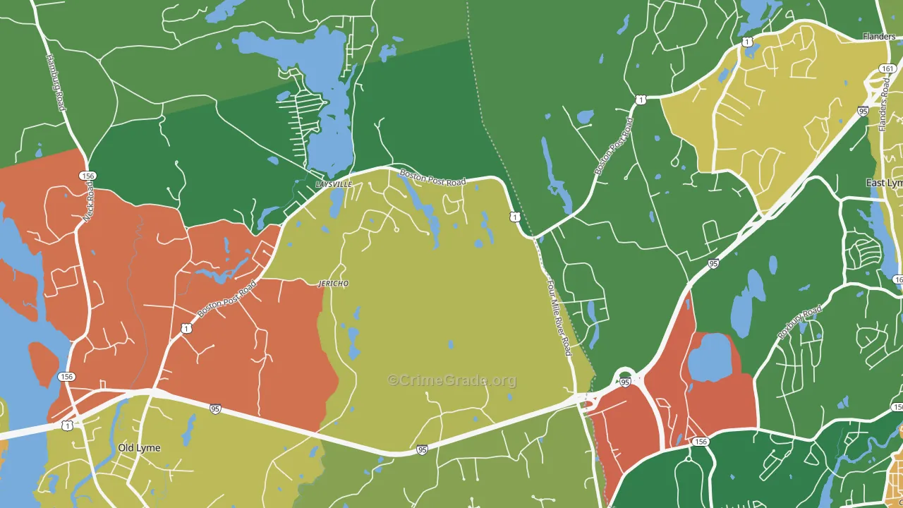 Laysville, CT Map of Theft Rates