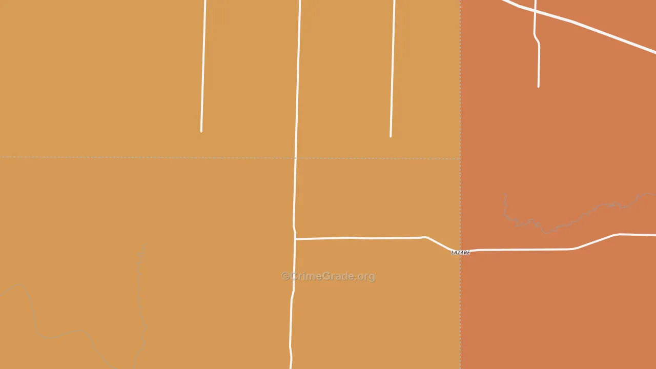 Lazare, TX Map of Theft Rates