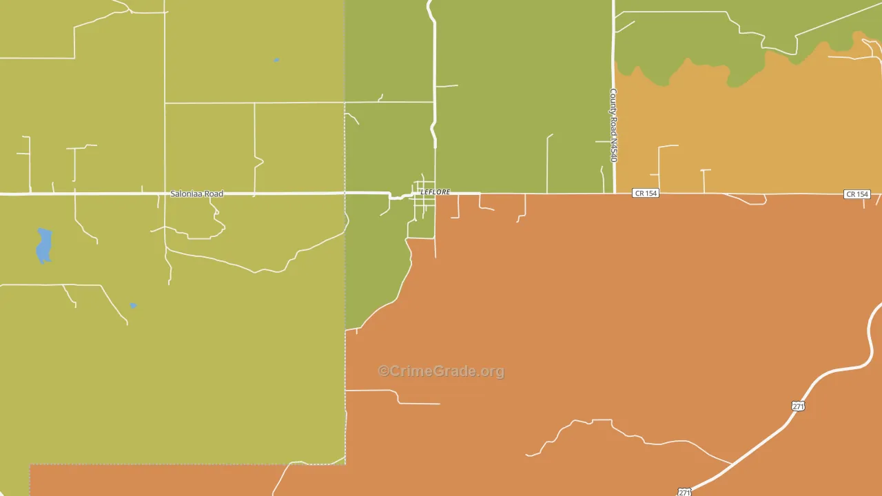 Le Flore, OK Map of Theft Rates