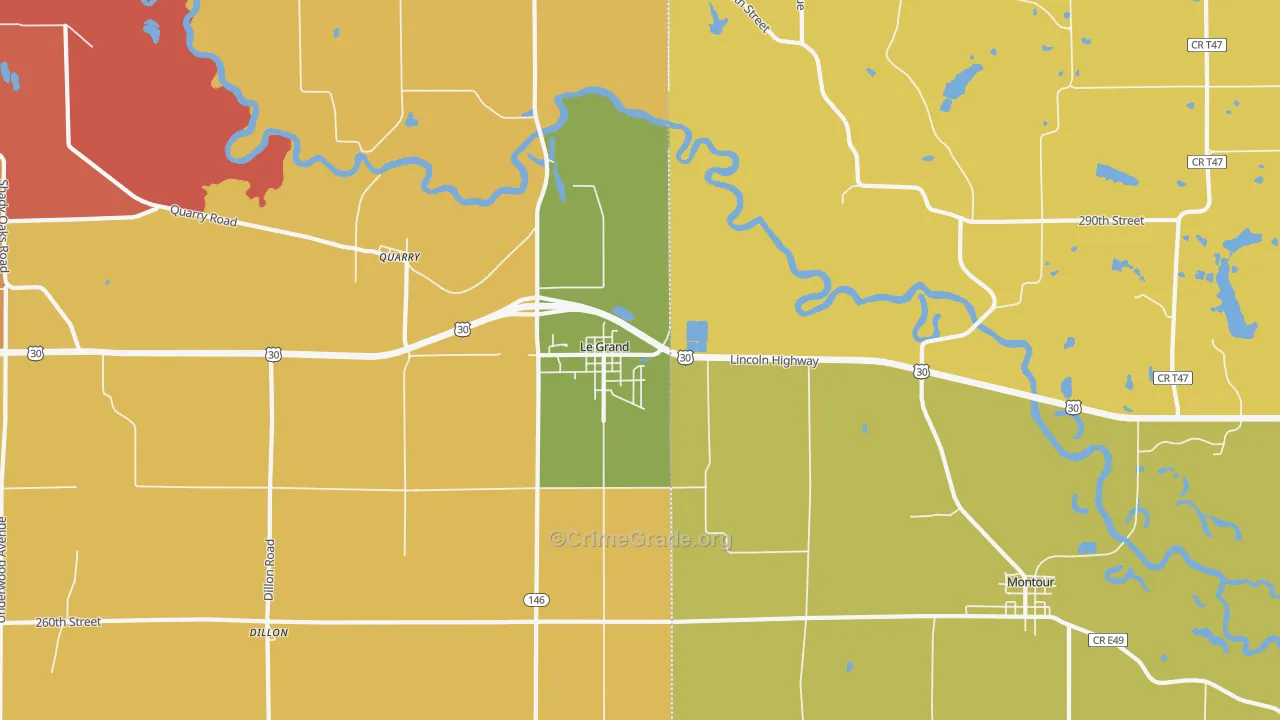 Le Grand, IA Map of Theft Rates