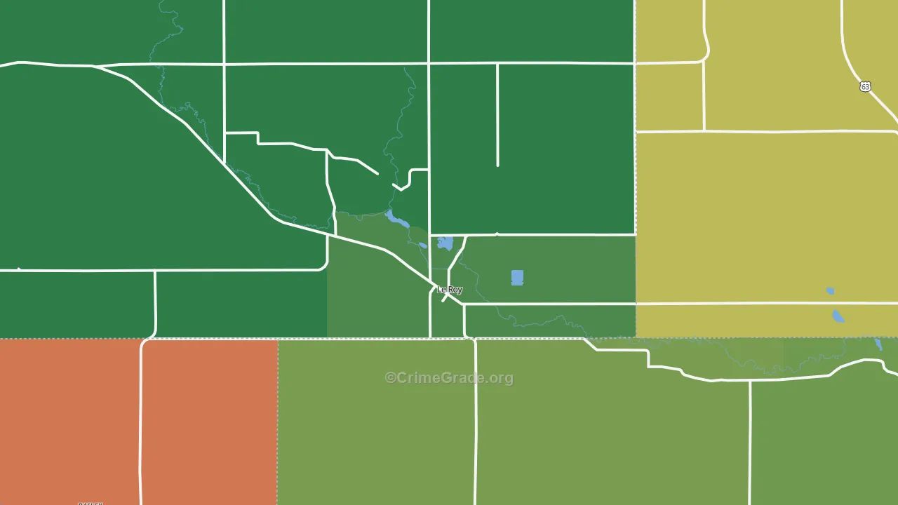 Le Roy, MN Map of Theft Rates