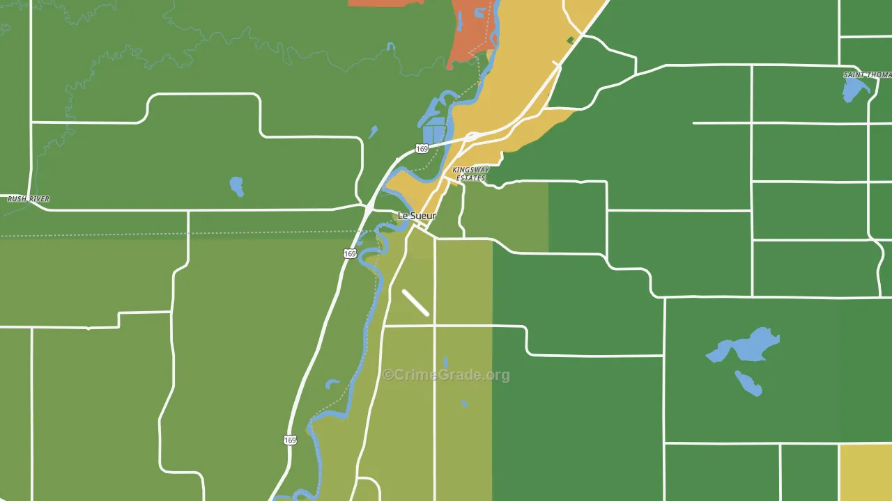 Le Sueur, MN Map of Theft Rates