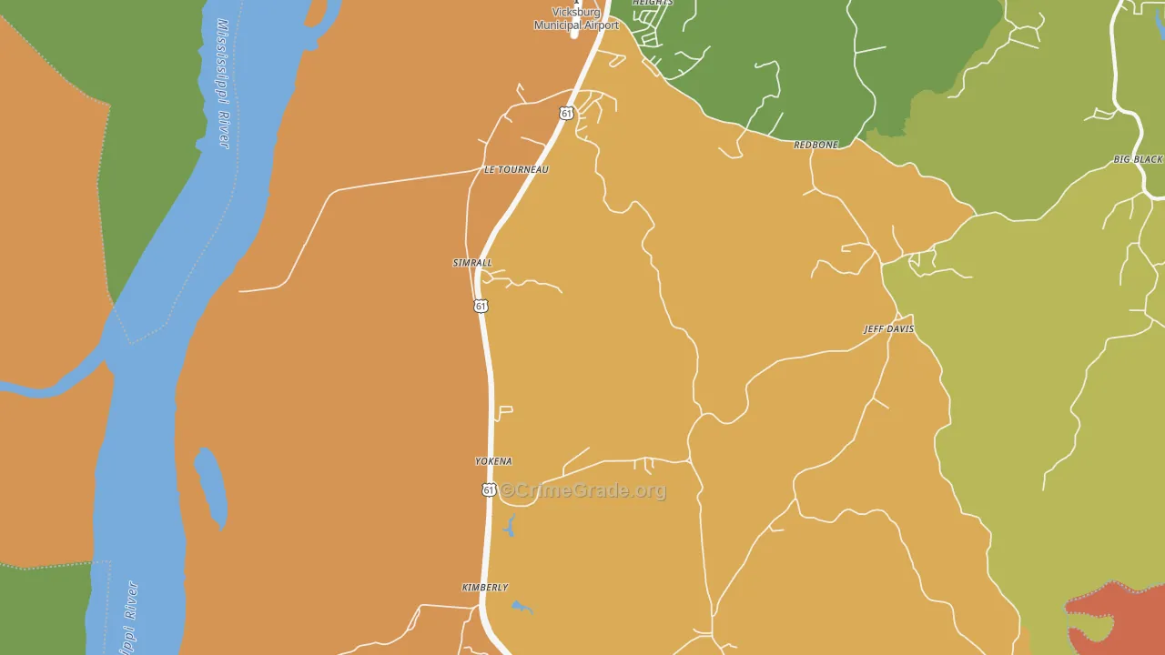 Le Tourneau, MS Map of Theft Rates