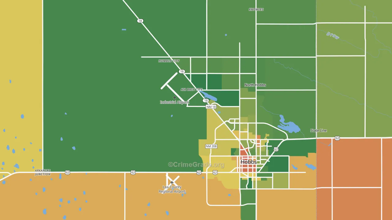 Lea County, NM Map of Theft Rates