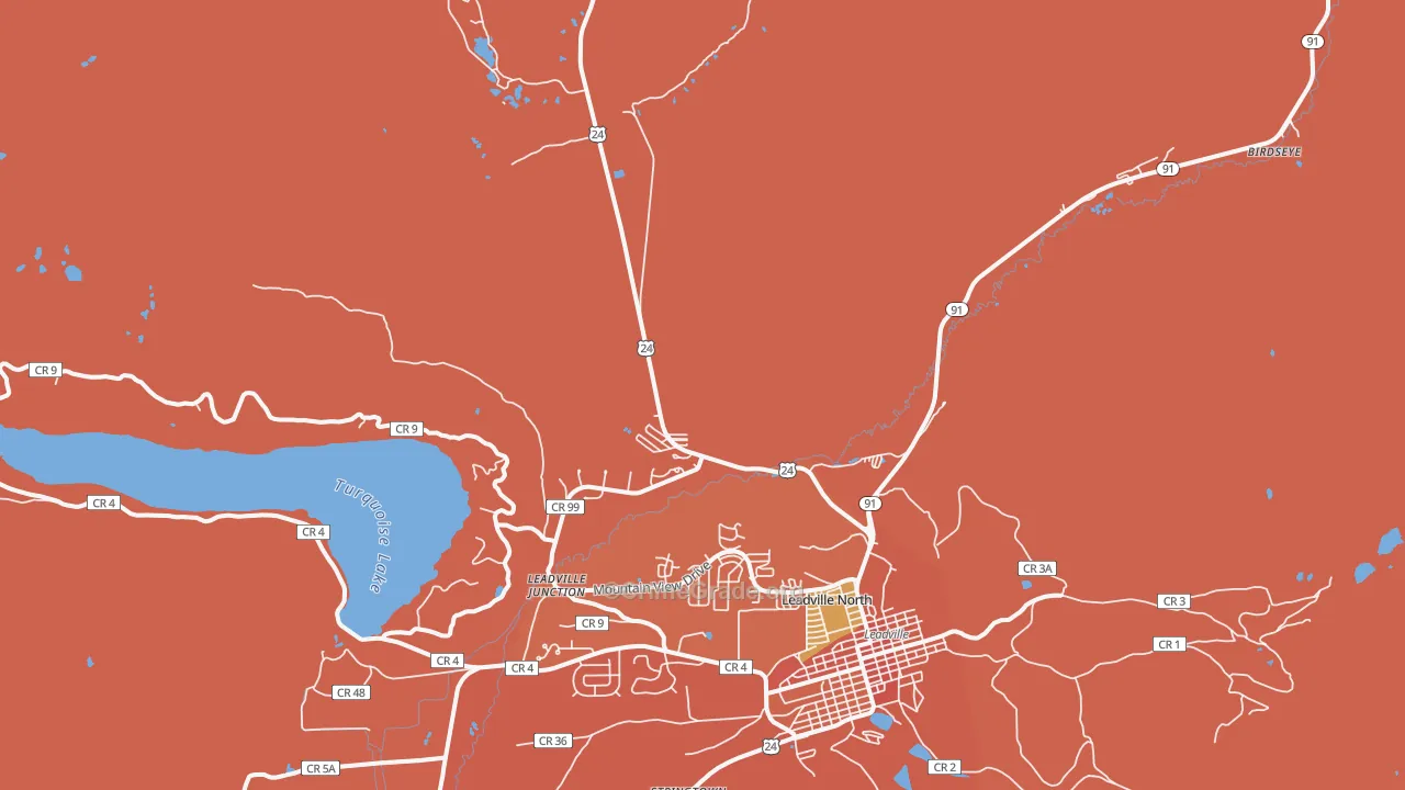 Leadville North, CO Map of Theft Rates
