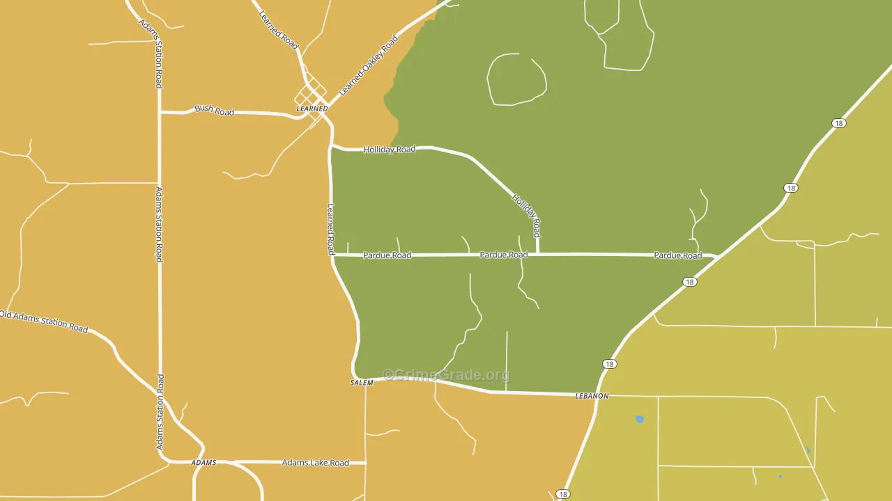 Learned, MS Map of Theft Rates