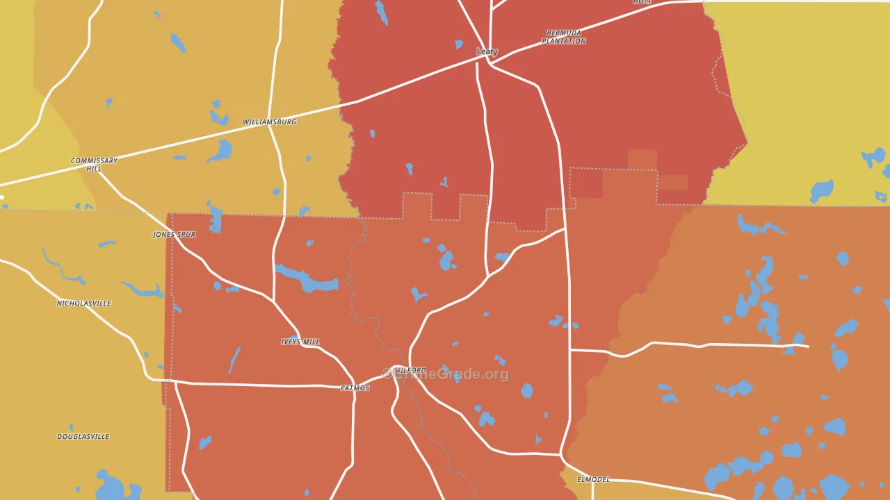 Leary, GA Map of Theft Rates