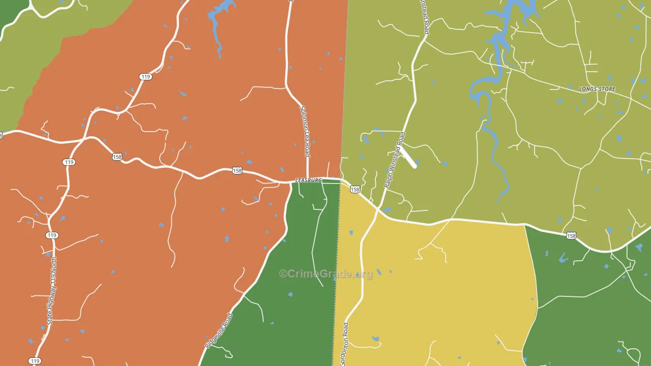 Leasburg, NC Map of Theft Rates