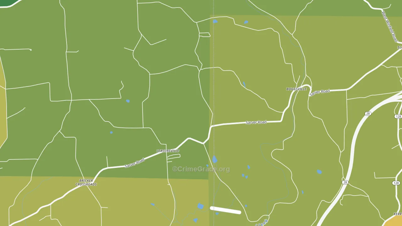 Leasuresville, PA Map of Theft Rates