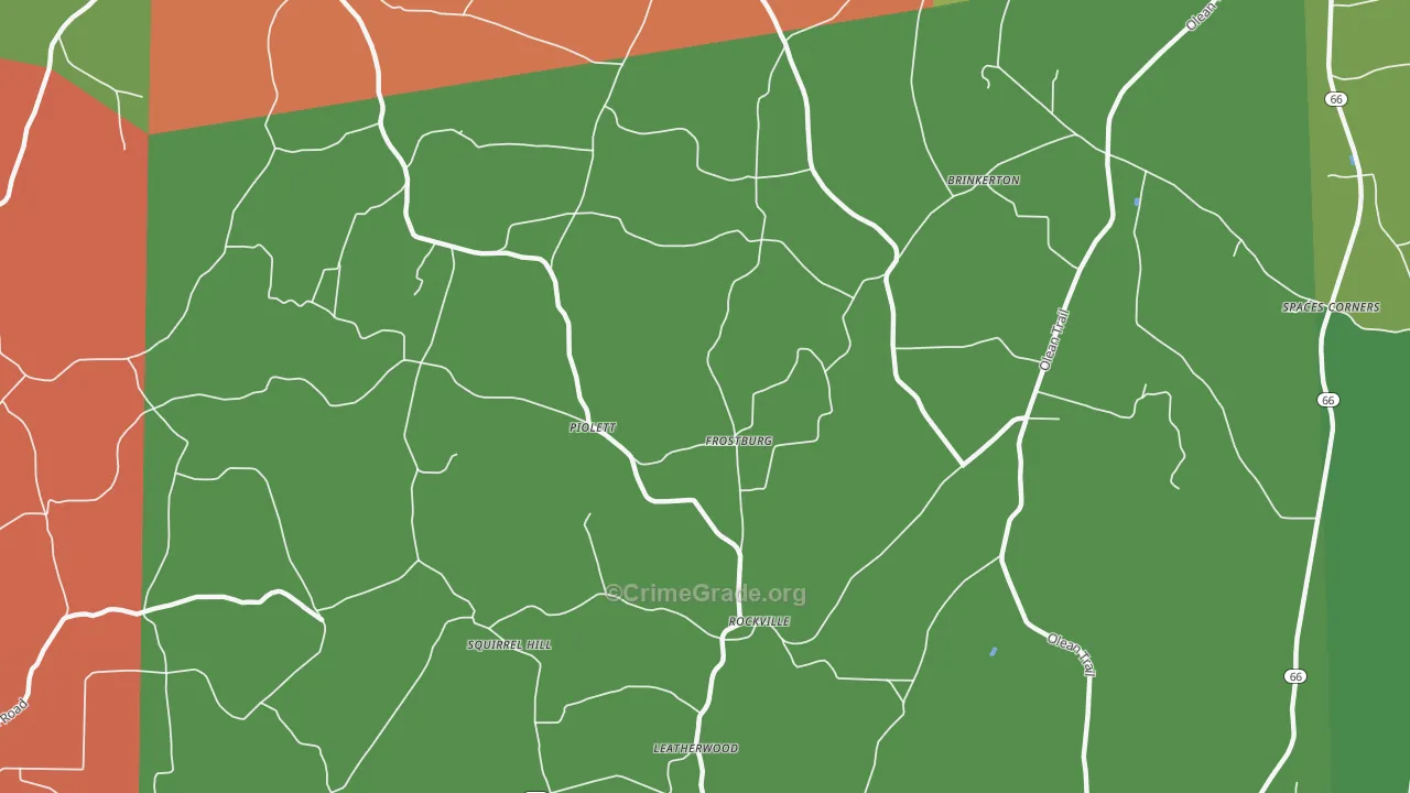 Leatherwood, PA Map of Theft Rates