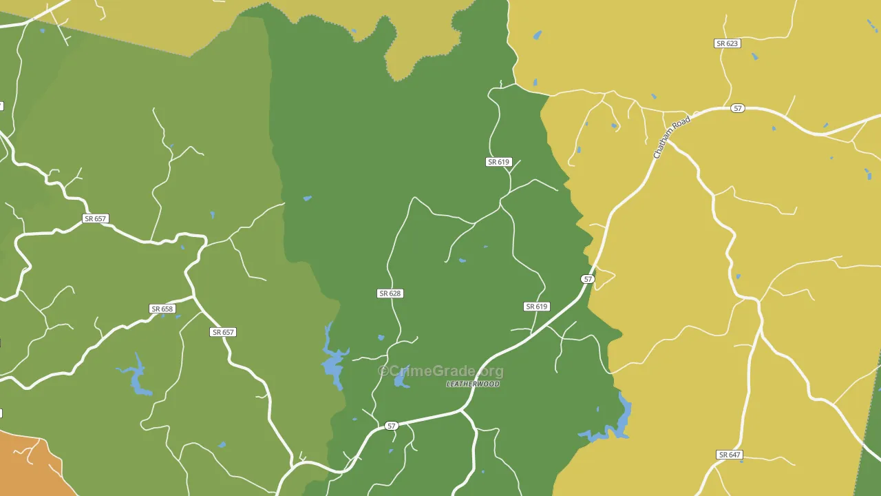 Leatherwood, VA Map of Theft Rates
