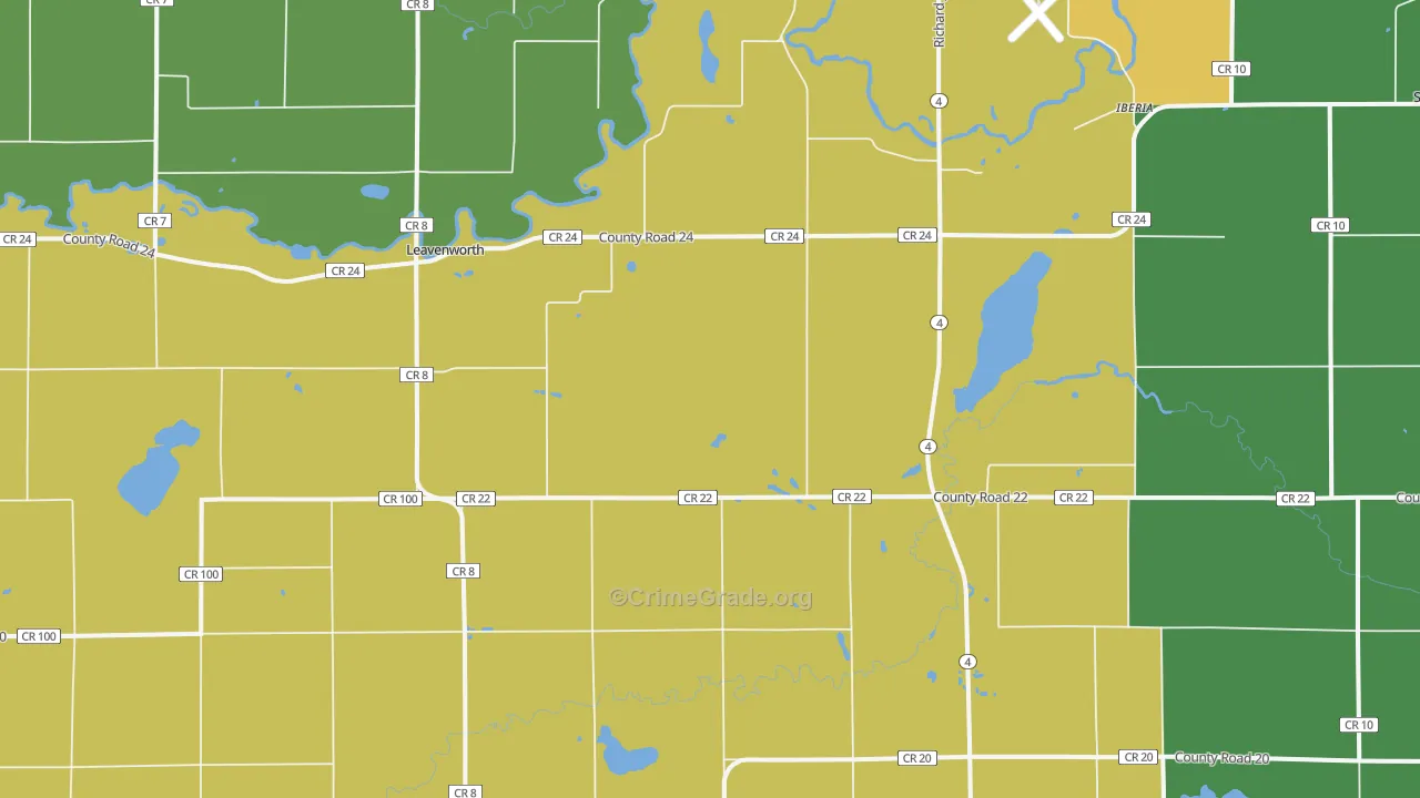 Leavenworth, MN Map of Theft Rates