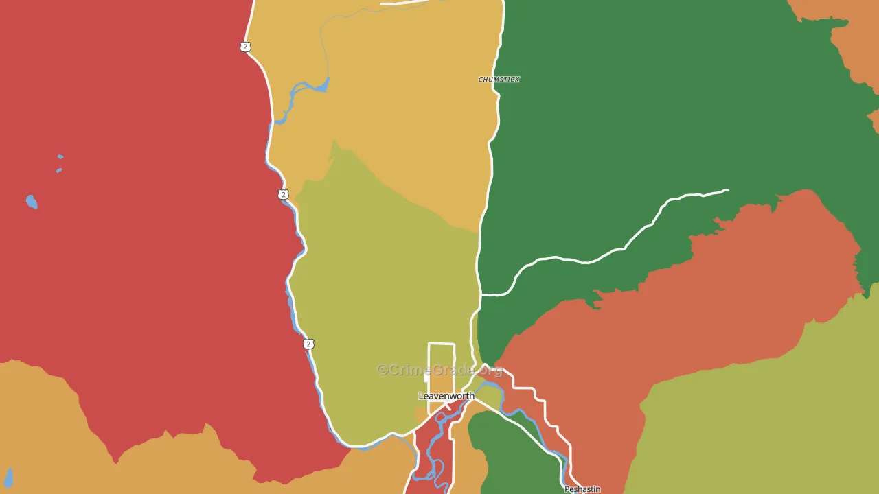 Leavenworth, WA Map of Theft Rates