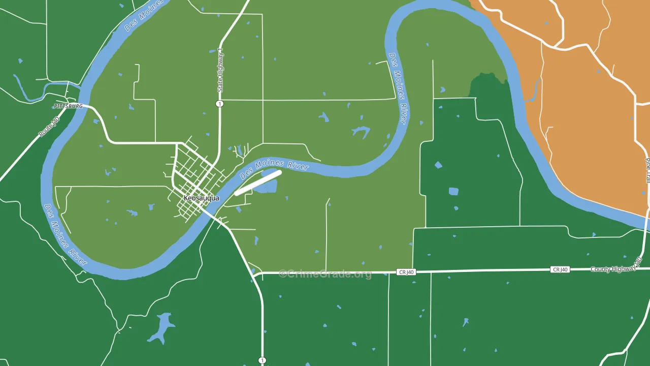 Lebanon, IA Map of Theft Rates