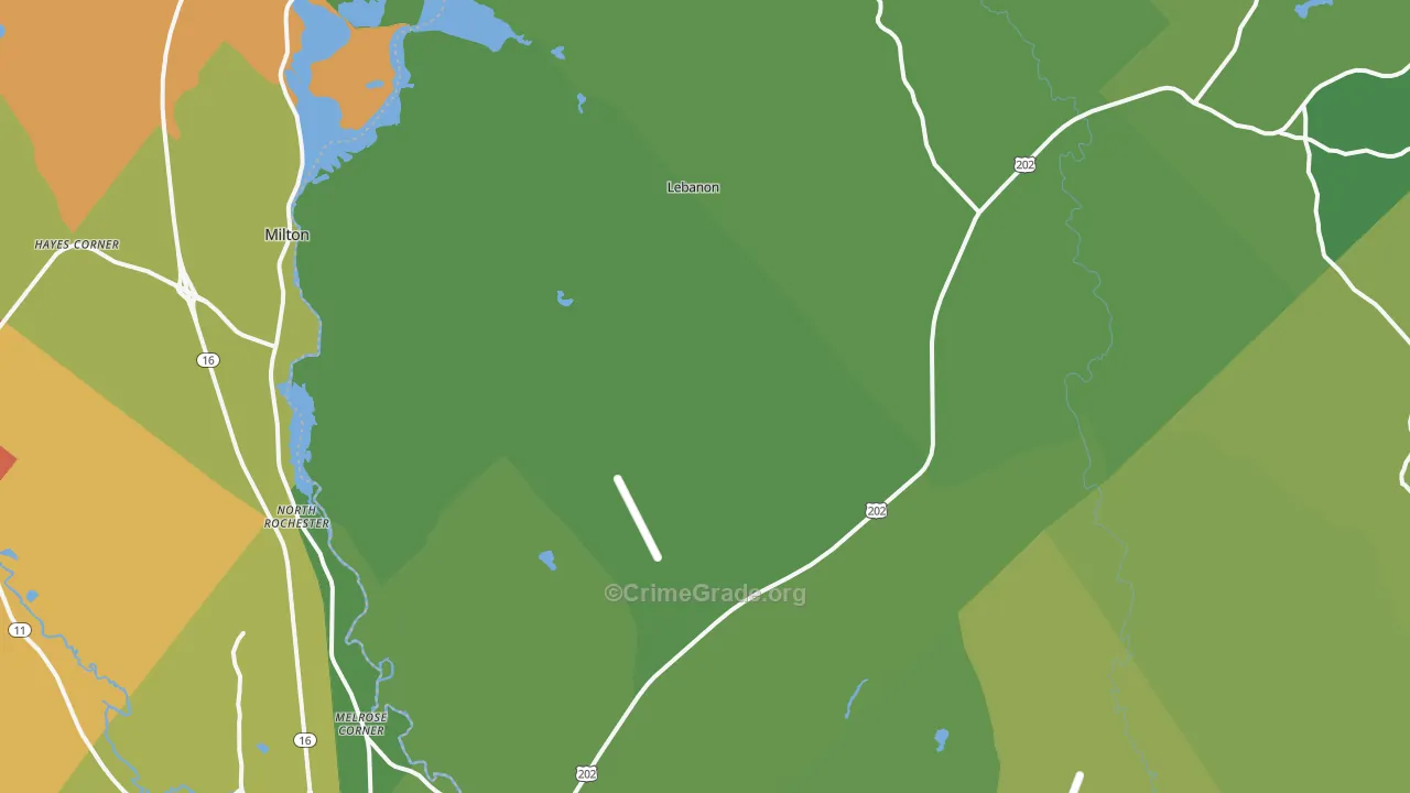 Lebanon, ME Map of Theft Rates