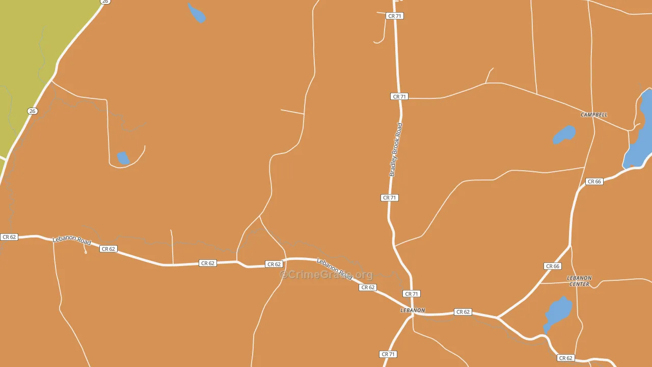 Lebanon, NY Map of Theft Rates