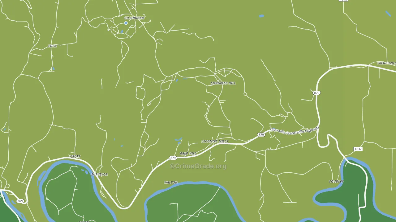 Lecontes Mills, PA Map of Theft Rates