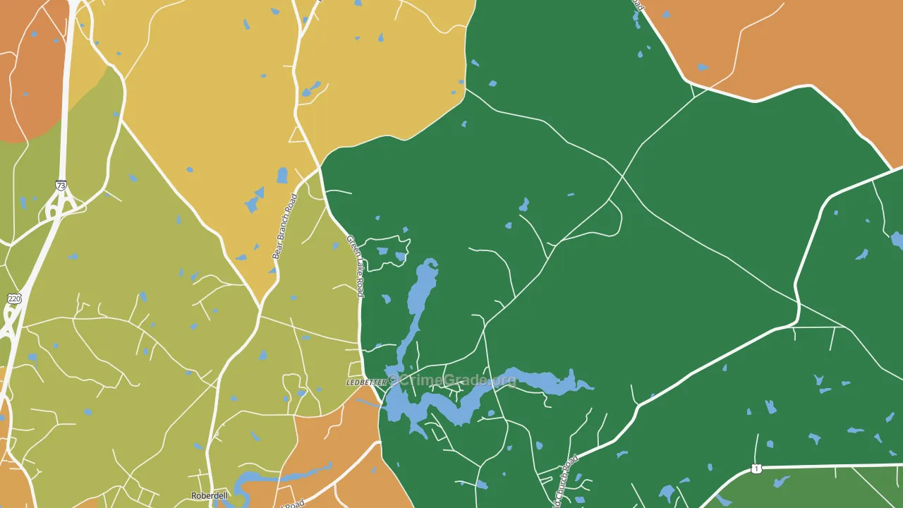 Ledbetter, NC Map of Theft Rates