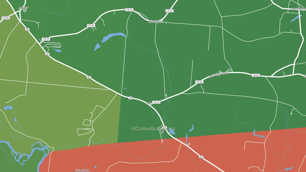 Lee, NY Map of Theft Rates