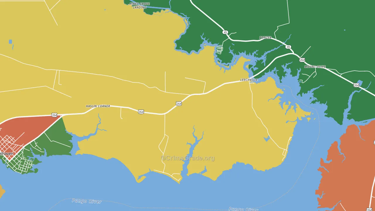 Leechville, NC Map of Theft Rates