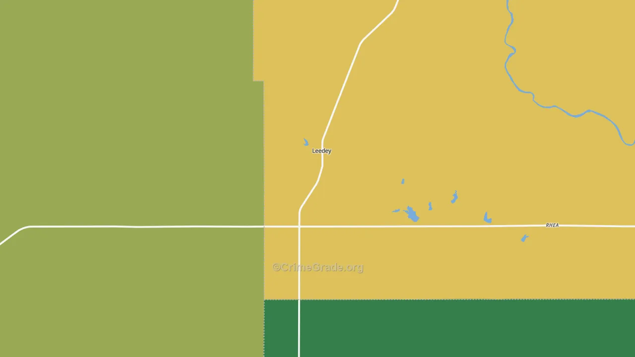 Leedey, OK Map of Theft Rates