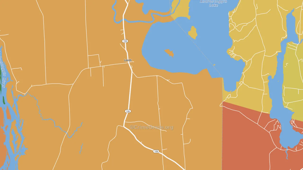Leeds Junction, ME Map of Theft Rates