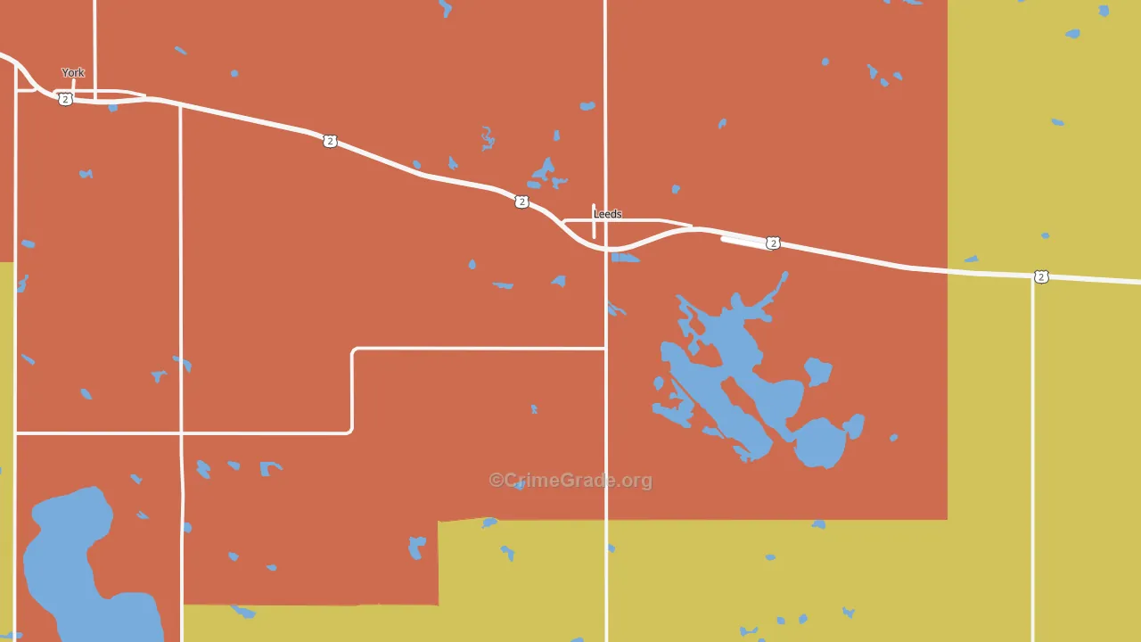 Leeds, ND Map of Theft Rates