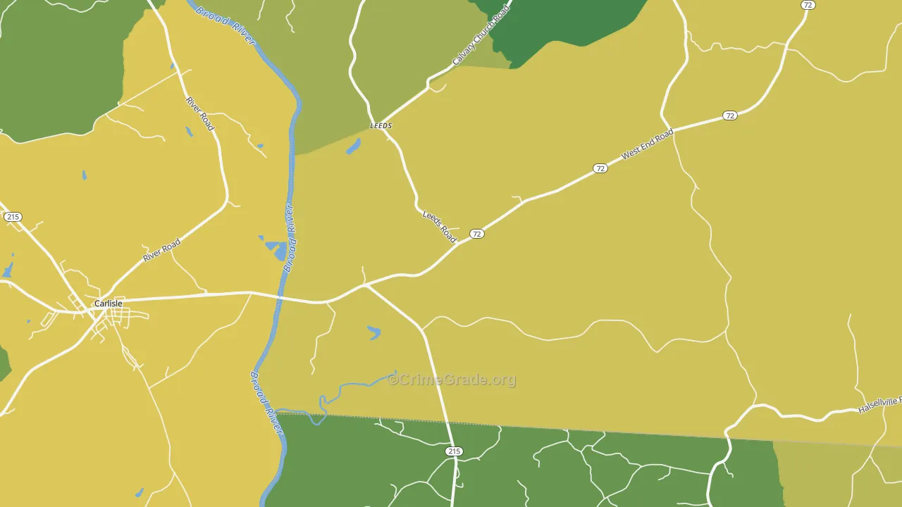 Leeds, SC Map of Theft Rates