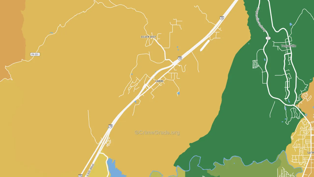 Leeds, UT Map of Theft Rates